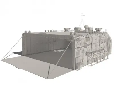 Scifi hangar 3D model buy