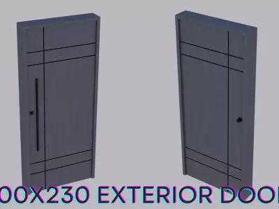 Exterior Door V3 100x230 Low-poly 3D model