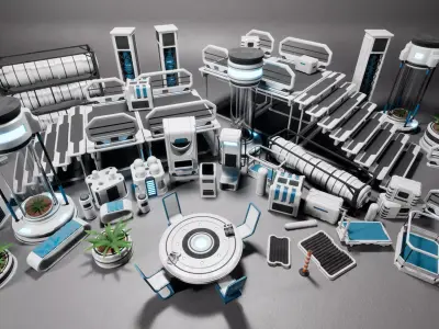 Sci Fi Props Low-poly 3D model