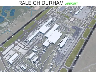Raleigh Durham Airport Low-poly 3D model