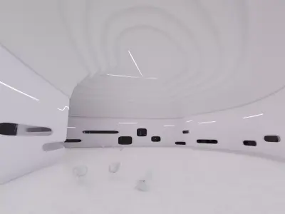 Sci-Fi Futuristic Exhibition Hall 3D model