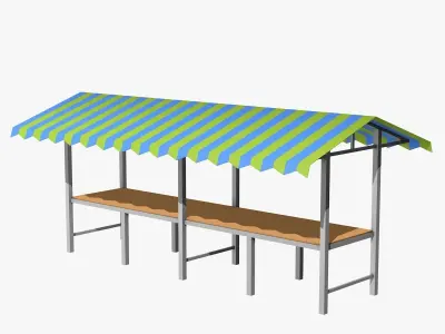 Market Stall Low-poly 3D model