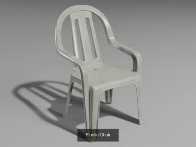 table chair and sunshade  3D Model Pack