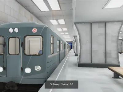 Subway Stations Collection Interiors 3D Model Pack