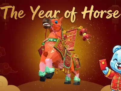 Horse Year Mascot Low-poly 3D model