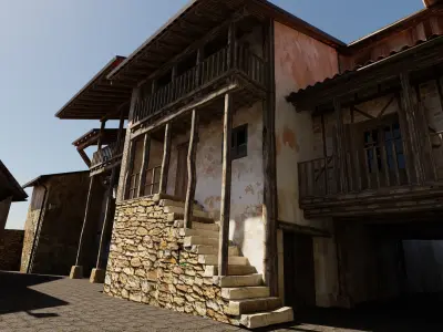 Sequeros town -Salamanca- 3D model