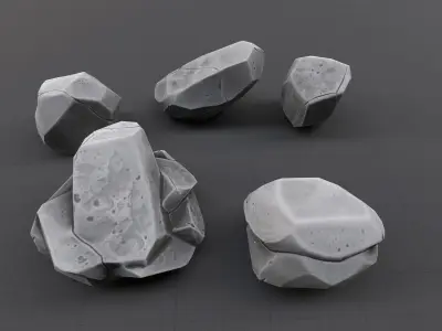 Stylized Rock Low Poly Pack Low-poly 3D model