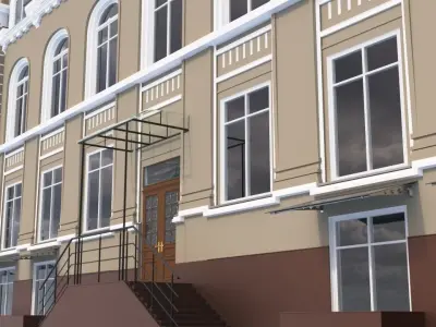 Classic residential building for the European Street 9 3D model Low-poly 3D model