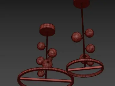 Nordic American light pendent Low-poly 3D model