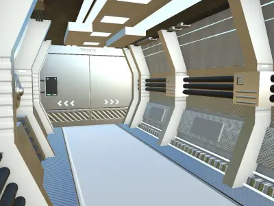 SciFi Interior Backdrop - Scenery Full Perm Spaceship Airship Low-poly 3D model