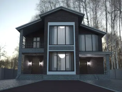House 4 with roof 3D model