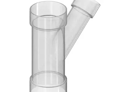 Transparent Plumbing Reducing Y Fitting 3D model