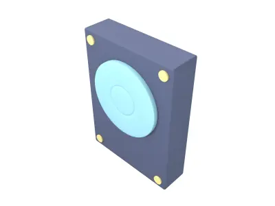 Hard Disk Icon v1 003 Low-poly 3D model