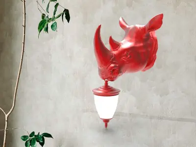 Rhinoceros Wall Lamp 3D print model