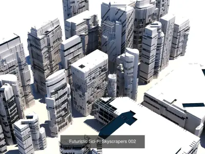 Sci-Fi Buildings Collection 3D Model Pack