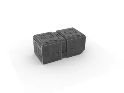 Sci Fi crate for army staff Low-poly 3D model