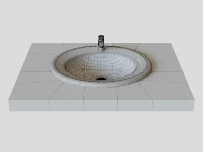 Roca Java Sink 56x47 Cm Built-in 327863000 3D model