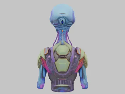 Galactic Sentinel Low-poly 3D model