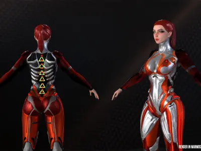 Game Ready Low-Poly PBR character is Heavy Metal Baby Low-poly 3D model