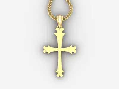 Light Gold 18K Cross Pendant 1CP025 3D print model purchase