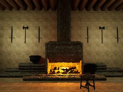 Cozy Fantasy Medieval Tavern Exterior-Interior 3D model