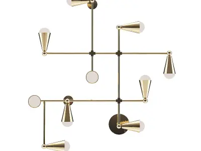 Golden Wall Lamp 3D model purchase