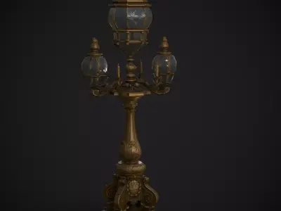 Pont Alexandre III Bridge Lamp Low-poly 3D model