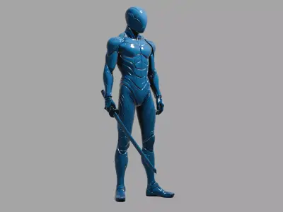 HIGH TECH SAMURAI CYBORG Low-poly 3D model