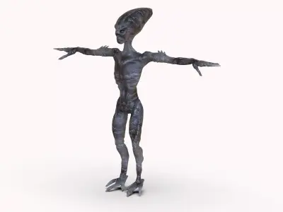 Grey Alien Low-poly 3D model purchase