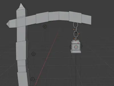 Medieval Street Light Low-poly 3D model