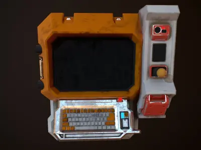 Sci-fi Monitor8 Low-poly 3D model
