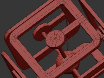 Transmitter pendant light with cube shape 3D model