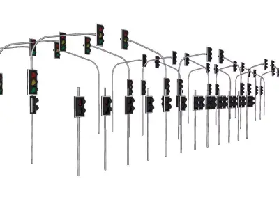 Traffic lights - Traffic - Signaling - Pedestrian - Cyclist 3D model