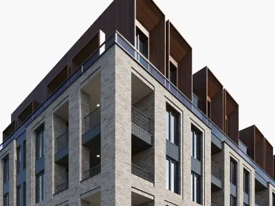 Modern residential building 11 3D model