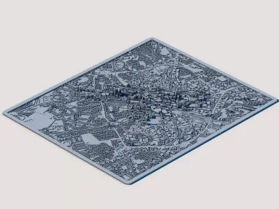 Birmingham City 3D Model English Urban Landscape  3D print model