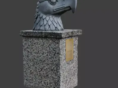 Berlin eagle head with stand 3D model