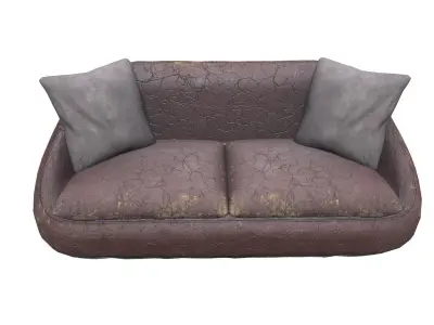 Old Worn Sofa Low-Poly PBR Low-poly 3D model