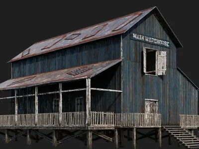 37-38-39-40 - Farm Buildings 4K PBR GameReady Low-poly 3D model