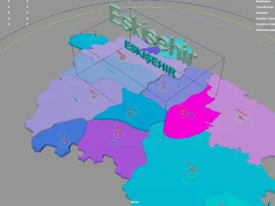 Eskisehir  Central Anatolia Region  Turkey map region geography 3D model