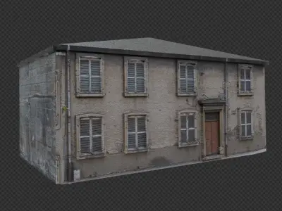 Ultra realistic old building Low-poly 3D model