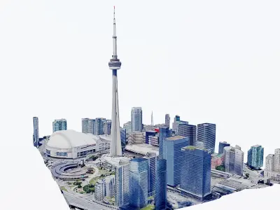 The CN Tower  Low-poly 3D model