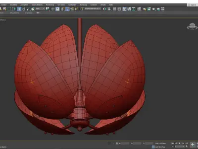 Lotus Small Chandelier Low-poly 3D model