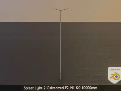 Street Light 2 Galvanized F2 M1 K0 10000mm Low-poly 3D model