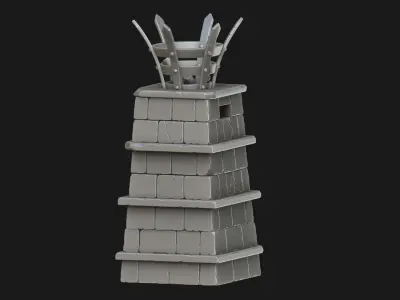 Stylized torch column  3D model