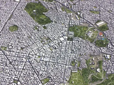Athens - 3D City Model Low-poly 3D model
