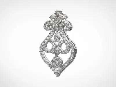 PE24 Classic Solitaire Pendant half ct CAD STL 18K  3g 3D print model