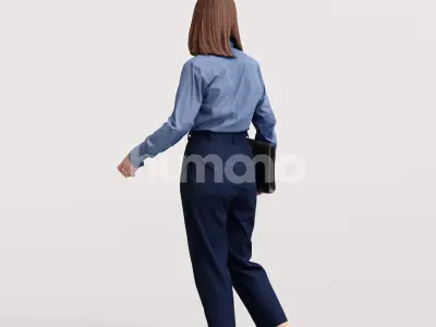Humano business woman - walking working office street -04537-50 3D model