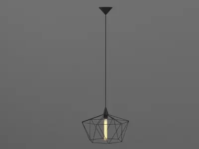 Hanging Wire Lamp Set 3D model