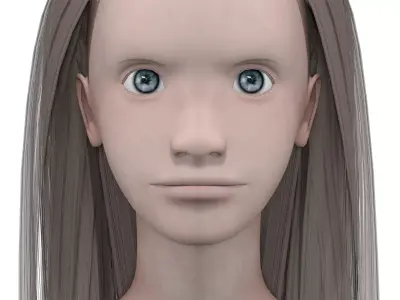 Girl with light gray hair 3D model purchase