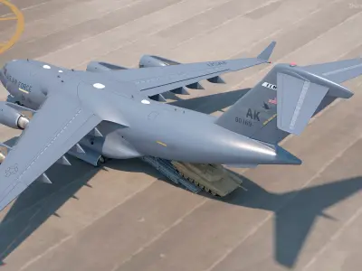  C 17 Globemaster III Tactical Transport Aircraft with M1A2 Abrams Tank 